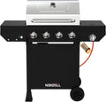Nexgrill Gasgrill, Schwarz/Edelstahl, Classic 4-Brenner mit Seitenbrenner, Premium Edelstahl Gas grill mit porzellanbeschichteten