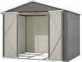 Jaxilyn Gerätehaus, Grau, Metall mit Pultdach, Gartenhaus Geräteschuppen Garten Schuppen Inkl., Geräteschrank für Garten (