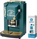 emozioni quotidiane Kaffeemaschine, 44 mm, Grün, Faber Pro Deluxe mit Messingveredelungen mit Pads