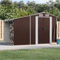 Gerätehaus Xichuzi, 277x192,5x179 cm, Verzinkter Stahl, PP (Polypropylen), Braun/Silber