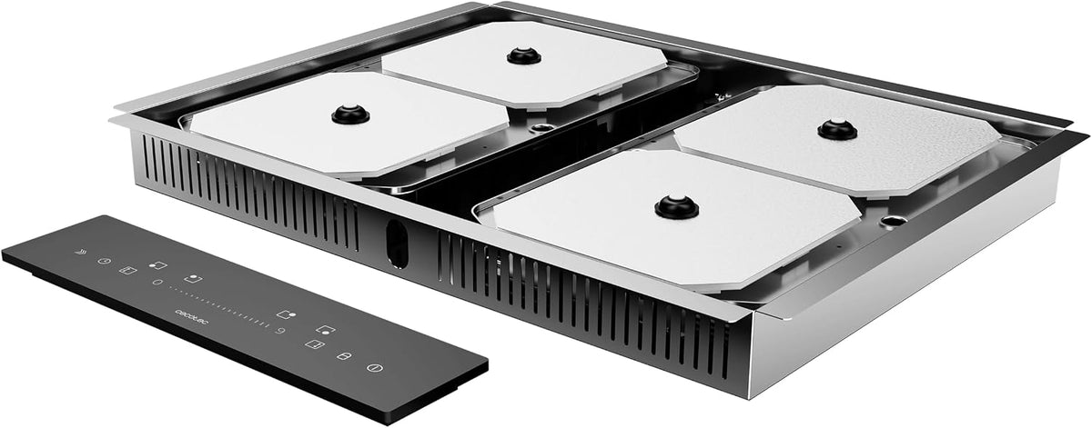 Cecotec Kochfeld, 7200 W, 60 cm, Schwarz/Silber, Bolero Squad I 4300 unsichtbares Induktions, FullFlex, Panel mit Slider Control