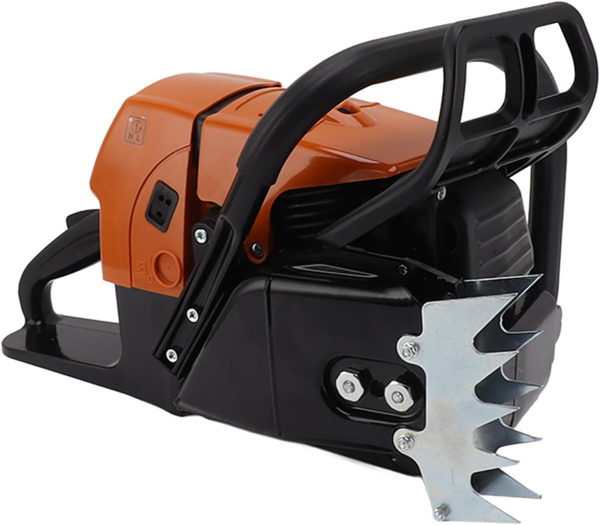 Dpofirs Kettensäge, orange/schwarz, 92cc G660 Benzin- n-Antriebskopf, ohne Führungsschienenkette, mit Umlaufender Griffstange