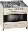 Gurari Elektroherd, 90 cm, 121 L, 4 Kw, Creme/Silber, GCH E 911Cr Gas Elektro Standherd Erdgas Fl.Gas WOK