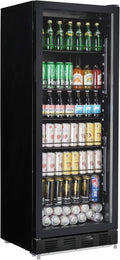 METRO Professional Getränkekühlschrank, 280 L, 210 W, Schwarz, GSC4280B, Metall/Glas, belüftete Kühlung, mit Schloss