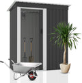 Gerätehaus 2mGoods, 1,48 m³, Schwarz/Weiß, S Geräteschuppen, Gartenhaus aus Metall, ca. T86 B162 H186 cm, Stauraum