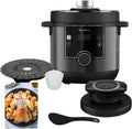 Moulinex Heißluftfritteuse, 1450 W, Schwarz, Turbo Cuisine & Fry CE7788-2 in 1: Elektrischer, antihaftbeschichtet