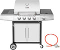 Royal Gourmet Gasgrill, 14,5 kW, Silber/Schwarz, 4+1 Brenner Grillwagen mit automatischer Zündung