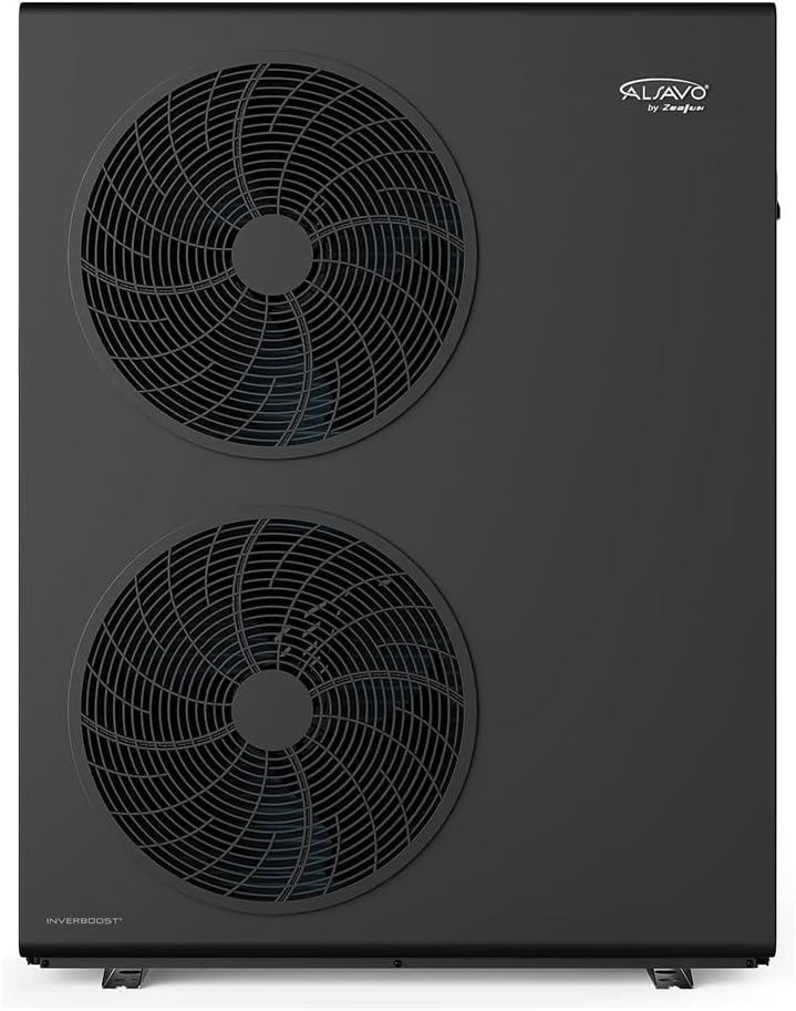ALSAVO Kompressor, 16 kW, Schwarz, Monoblock Luft Wärmepumpe HEAT R32, Einphasig mit Doppelventilator, A+++ Energieeffizienz