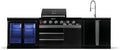 GORILLER Gasgrill, Schwarz, ® BLACKBACK M6 Outdoor-Küche, mit Doppel-Kühlschrank und Waschbecken, Edelstahl