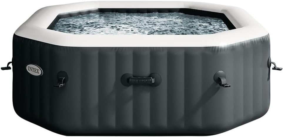 Intex Badewannen mit Sprudelfunktion, 201 x 71 cm, 795 Liter, 28343AH, Schwarz/Weiß