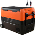 Skandika Kühlschrank, 55 L, 12 V, Orange/Schwarz, Auto-Gefrierbox 35 bis +10 ° bis -20 °C, Kompressor Kühlbox mit Trennwand
