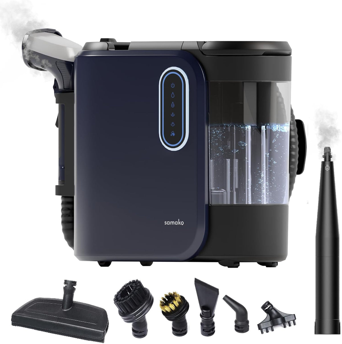 Sofa Samako, blau/schwarz, PowerClean Pro, Polsterreiniger Gerät mit Dampf-Funktion & HEPA-Filter, Tiefenreinigung für Teppiche