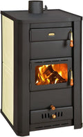 BALKAN ENERGY Kaminofen, 26 kW, Schwarz/Creme, Holzofen Wasserführend Prity S3 W21