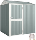Gerätehaus Outsunny, 209 x 177 x 236 cm, 3,5 m, Hellgrau, Metall ², Hoher Abschließbar Geräteschuppen mit Sattedach Lüftungen