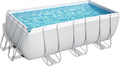 Bestway Stahlrahmenpool, 412 x 201 x 122 cm, Lichtgrau, Power Steel Ersatz Frame Pool ohne Zubehör, eckig