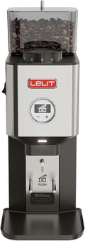 Lelit Kaffeemaschine, Silber/Schwarz, William PL72-P Kaffeemühle mit flachem Mahlwerk - Mit LCC