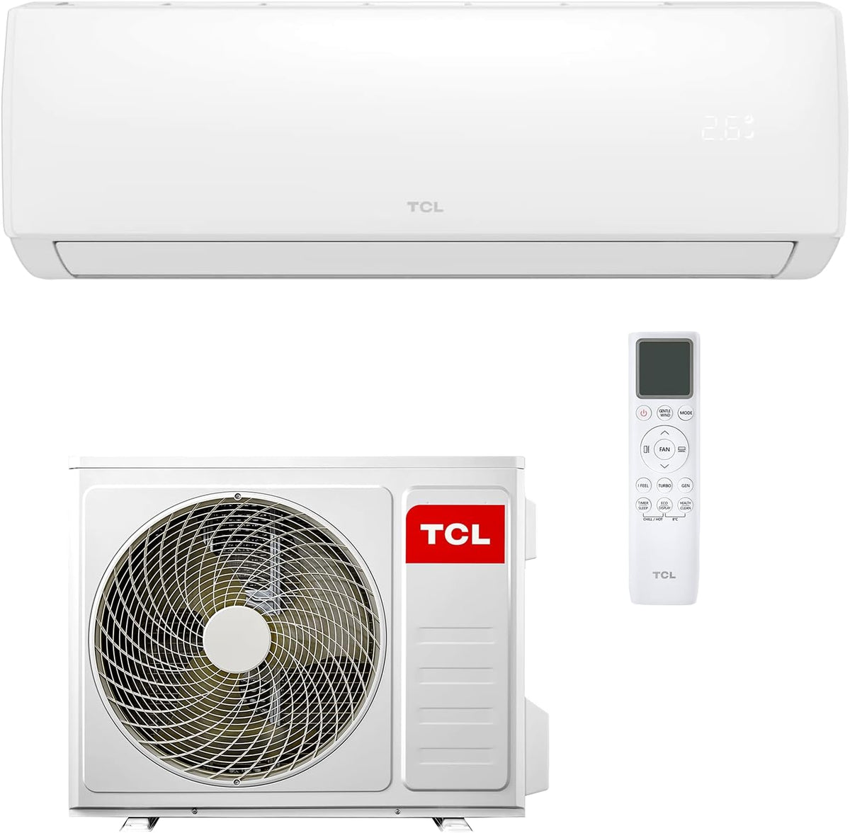 HANTECH Split-Klimaanlage, 60m, Weiß, TCL Split Klimaanlage 18000BTU Elite XA73 für Räume bis zu, 4-Wege-Luftstrom