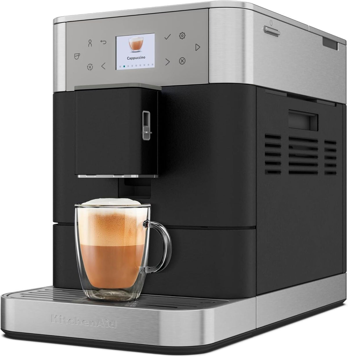 KitchenAid Kaffeevollautomat, Schwarz/Silber, Maschine I KF6 I Heißgetränke von Espresso bis Cappuccino I
