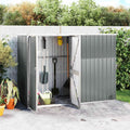 Gerätehaus Gecheer, 225x89x161 cm, Grau, Geräteschuppen Metall Gartenhaus Gartenschuppen