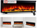 KAMINIO Elektrokamin, 60 Zoll, Schwarz, LEA - Elektrischer 3-in-1 Kamin mit Panoramaview, Heizung, 3D-Flammeneffekt