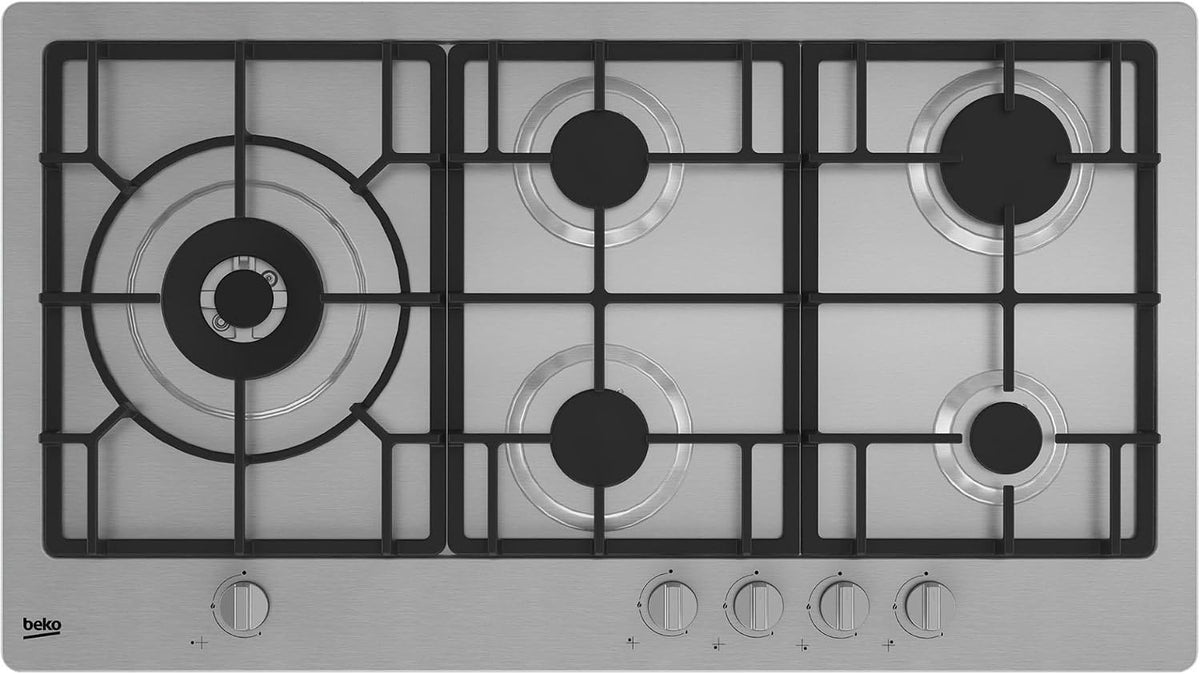 Beko Gasherd, Silber/Schwarz, Piano cottura HIML 95225 SXE