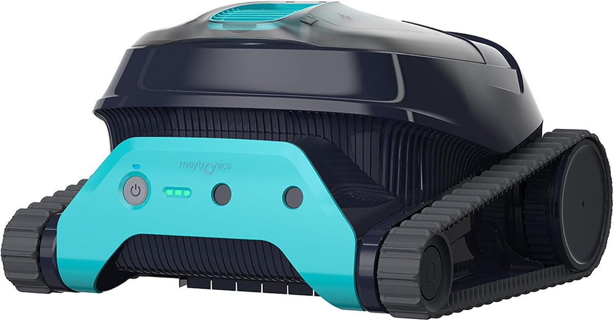 Dolphin Poolroboter, 10m, Schwarz/Blau, Liberty 400 Poolreiniger Akku mit 2.5h Aufladen, Boden, Wand und Wasserlinie für Einbaupools bis
