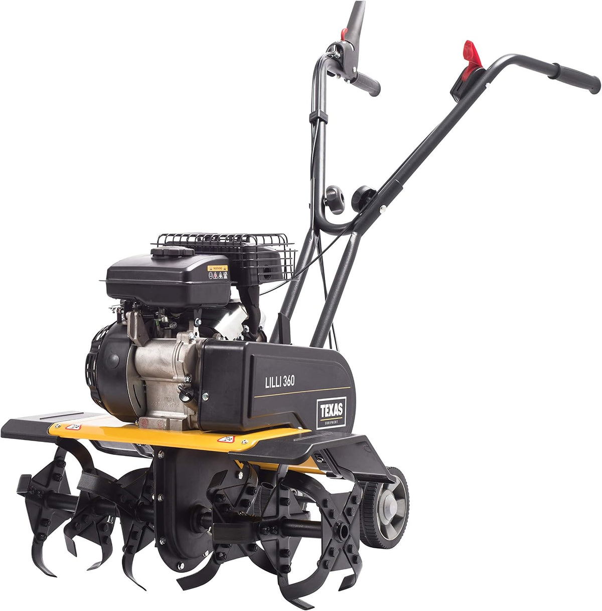 Texas Motorhacken, 78,5 cm, 60 cm, 1400 W, 26 cm, Schwarz/Gelb, Gartenfräse Motorhacke Bodenhacke Bodenfräse Rasenfräse