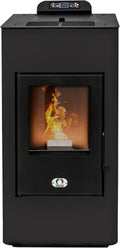 STUFE A PELLET ITALIA Öfen, 12 KW, 120m, schwarz, Super 5 Sterne WiFi, mit Belüftung Zertifizierte Effizienz 91% Heizt ² Autonomie