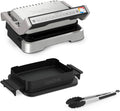 Tefal Backofen, Silber/Schwarz, OptiGrill 4in1 Kontaktgrill mit Backschale, Aufklappbar, Tischgrill, 9 automatische Programme