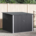 Gerätehaus RMIHSJG, 215 x 206 x 157 cm, Metall, Anthrazit, Fahrradschuppen 3 Stück Metall Gartenhaus Aufbewahrung
