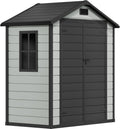 Gerätehaus YITAHOME, 189x104 cm, Schiefergrau/Schwarz, Kunststoff Gartenhaus 6, 4 Fuß mit Lüftung & Fenster