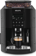KRUPS Kaffeevollautomat, Schwarz, Essential mit Milchaufschäumer, automatische Kaffeemaschine für Espresso, Cappuccino und Kaffee