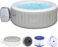 Bestway Aufblasbare Pools, 180 x 66 cm, Hellgrau/Weiß, LAY-Z-SPA Tahiti Airjet Whirlpool, 2-4 Personen, rund, hellgrau