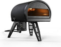 GOZNEY Pizzaofen, 21 kg, Schwarz, Roccbox Tragbarer mit Steinboden, Gas und Holz, Frontorientiert, Timer-Funktion