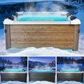 BRAST Aufblasbare Pools, 160x160x65 cm, 180x180x65 cm, Braun/Weiß, Whirlpool MSpa Frame - Oslo Sapphire & Amber mit Fester