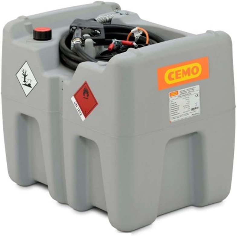 CEMO Benzinkanister, 210 Liter, 12 V, Grau, Tankanlage Tankstation Dieseltank mit Pumpe Transporttank
