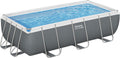 Bestway Stahlrahmenpool, 404 x 201 x 100 cm, grau/weiß, Steel Pro MAX Solo Pool ohne Zubehör, grau, eckig