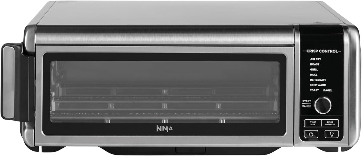 Ninja Heissluftfritteuse, Silber/Schwarz, Foodi 8-in-1 Multifunktionsofen, tragbarer Mini-Ofen für Arbeitsflächen