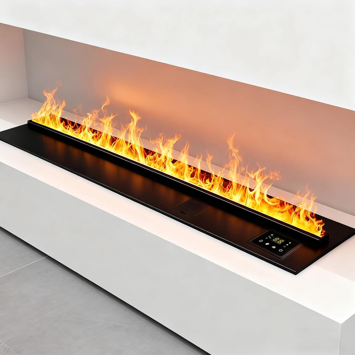 Cielintima Elektrokamin, 120 cm, Schwarz/Weiß, 3D-Wasserdampf-Kamin-Fernbedienung und App, 16 Millionen RGB-Farben