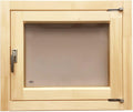 Sotra Flügelfenster, Massiv verleimtes Lindenholz, Holzfarbe/Bronze, Saunafenster 500x600 mm aus Lindenholz, bronzefarbenes Isolierglas