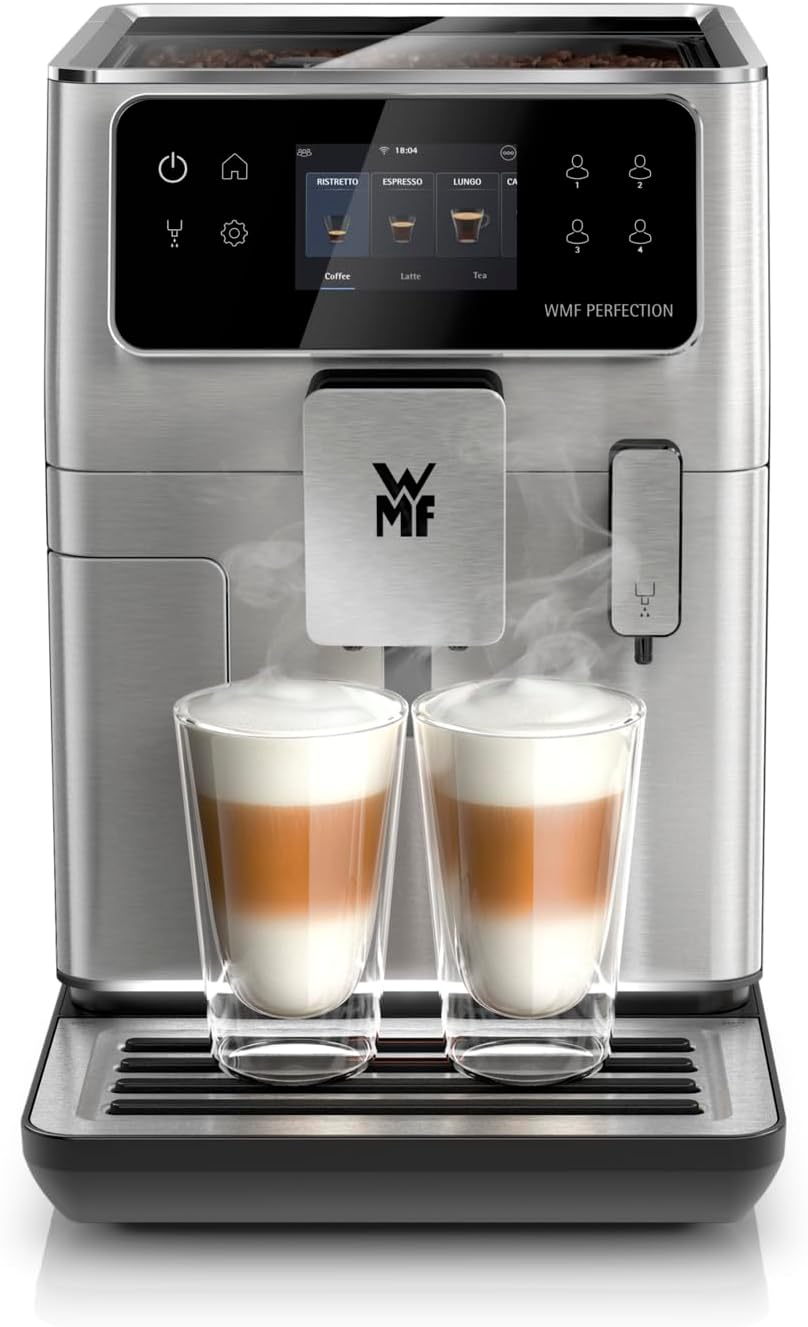 WMF Kaffeevollautomat, Silber/Schwarz, Perfection 640 mit Milchsystem, 16 Getränkespezialitäten, Double Thermoblock