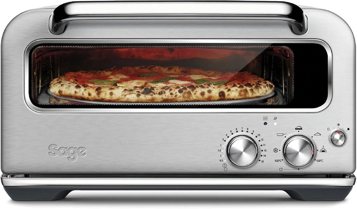 WMF Pizzaiolo Pro Pizzaofen, 400°C Backtemperatur, großer Pizzastein (Ø 40 cm), automatische Drehmechanik, integrierte Temperaturüberwachung
