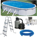 POWERHAUS24 Stahlrahmenpool, 1,20 m, 6 m, weiß/blau/grau, Planet Pool Premium Ovalpool-Set 7, 30 x 3, 75 x, frei aufstellbar