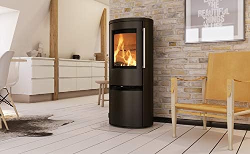 TermaTech Kaminofen, 5 kW, Schwarz, TT21RH Stahl mit Holzfach Drehtür Ofen modern