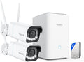 Reolink Überwachungskamera, Weiß, Home Hub Pro mit 2X RLC-811WA, 4K 8MP Wi-Fi 6 Aussen mit 5X Optischem Zoom, Farbnachtsicht