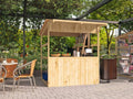 woodtex Gerätehaus, 170x180x200 cm, Naturholz, Anton Marktstand, Marktbude Holz, Qualitäts Pultdach Fichte Verkaufsstand Holzhaus mit Theke