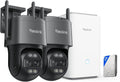 Reolink Überwachungskamera, Grau/Weiß, 4K 8MP Wi-Fi 6 PTZ Aussen Set, Auto-Tracking-Zoom, Dual-Objektiv, KI-Erkennung