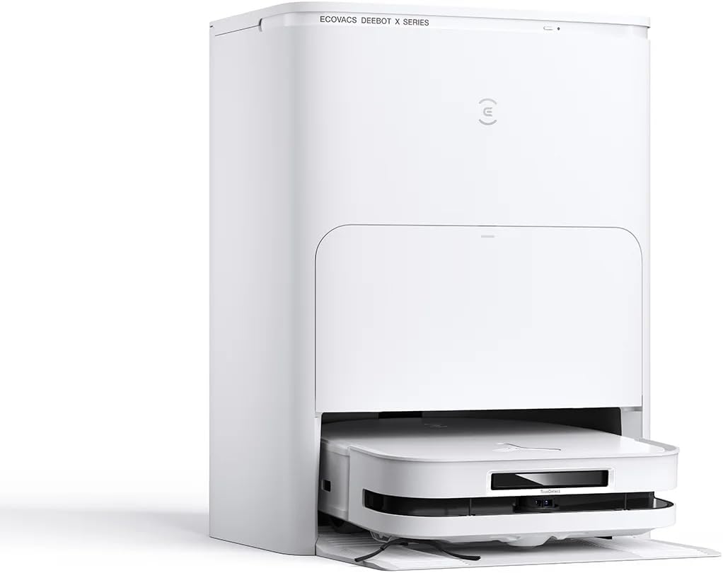 ECOVACS Saugroboter, Weiß, DEEBOT X5 Omni mit Wischfunktion, 800Pa, ZeroTangle Technologie, TruEdge™ Edge Mopping