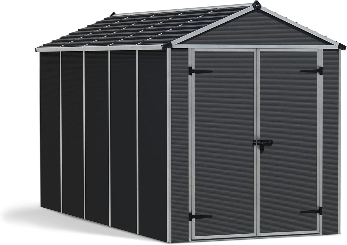 Gerätehaus Palram, 379x185x217 cm, Grau, Canopia Kunststoff Rubicon 6x12