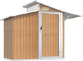Gerätehaus Homgoday, 270x130x208,5 cm, Verzinkter Stahl, PC-Platte, Braun/Silber
